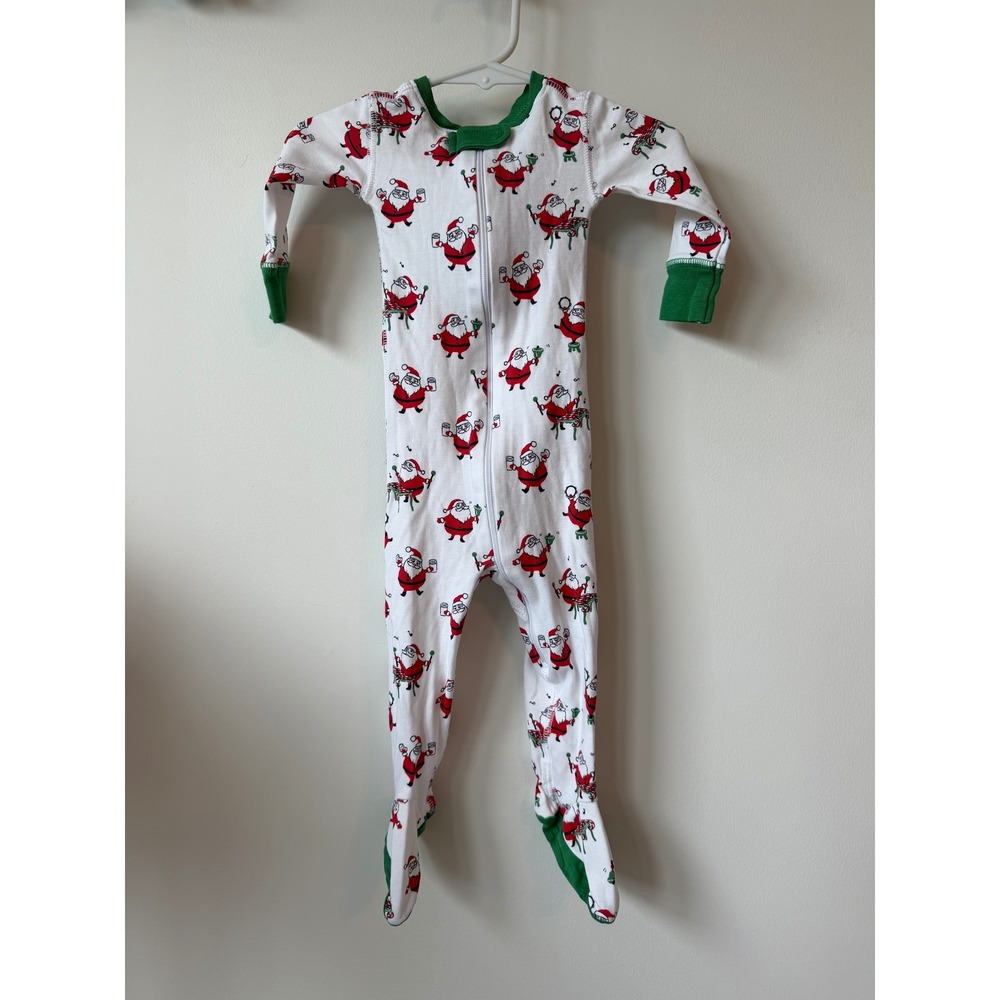 The Beaufort Bonnet Company Santa Pima Cotton Footie Sleeper 6-12M